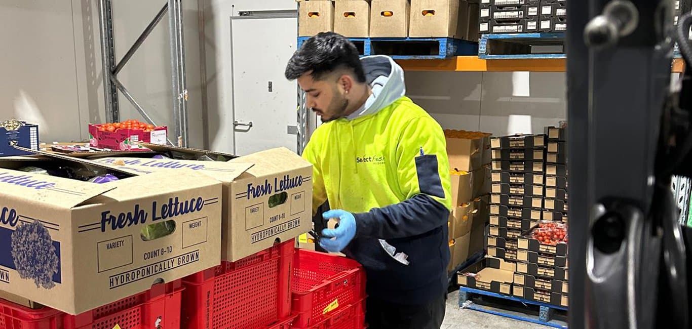 GFS Workforce team member operating a forklift